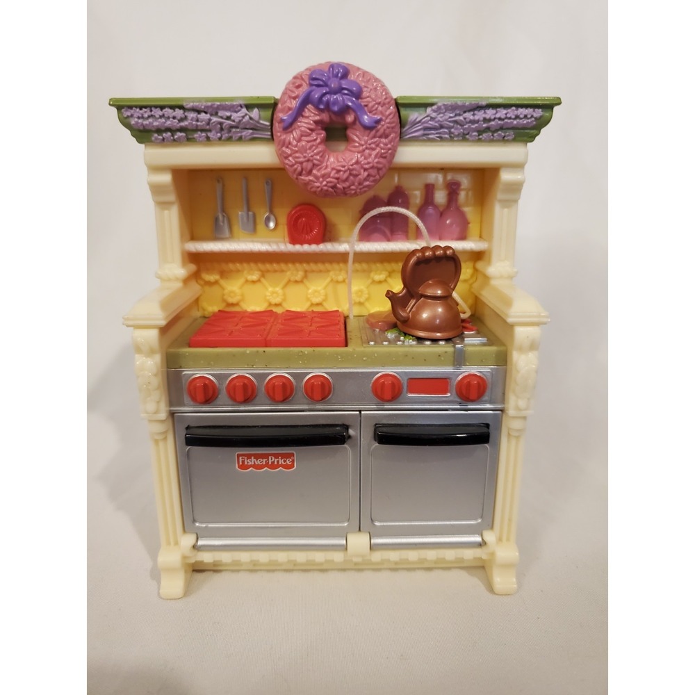 Fisher-Price Loving Family Dollhouse Kitchen Stove Oven w/ Sounds 2008 Works!